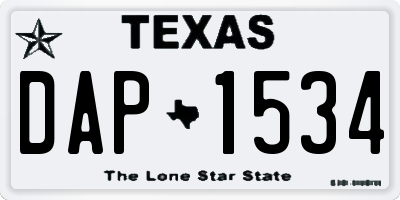 TX license plate DAP1534