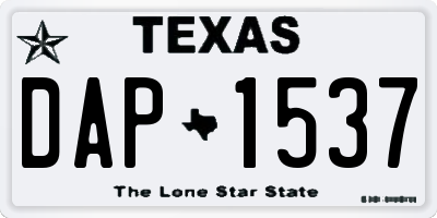 TX license plate DAP1537