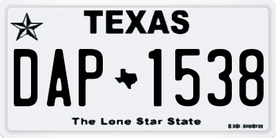 TX license plate DAP1538