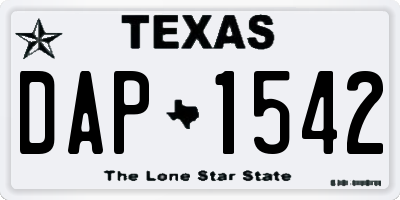 TX license plate DAP1542