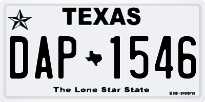 TX license plate DAP1546