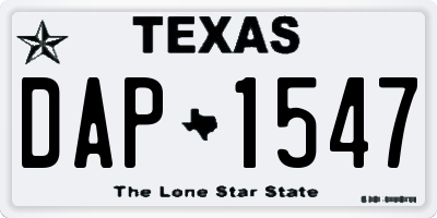 TX license plate DAP1547