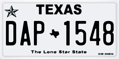 TX license plate DAP1548
