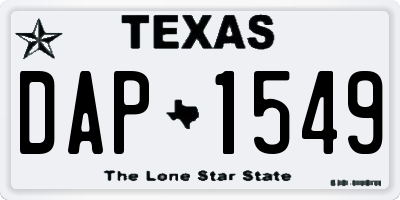 TX license plate DAP1549