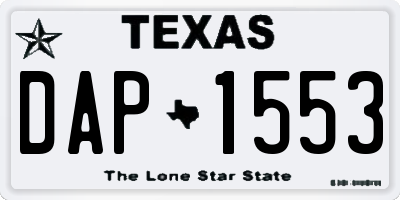 TX license plate DAP1553