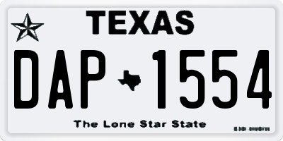 TX license plate DAP1554