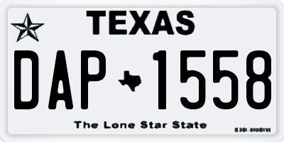 TX license plate DAP1558
