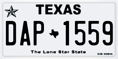 TX license plate DAP1559