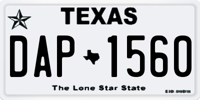 TX license plate DAP1560