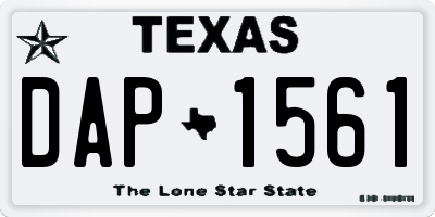 TX license plate DAP1561