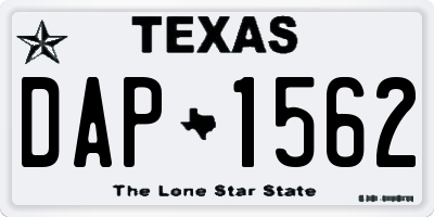TX license plate DAP1562