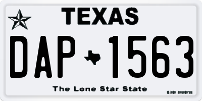 TX license plate DAP1563