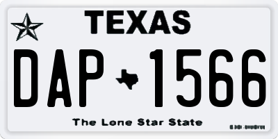 TX license plate DAP1566