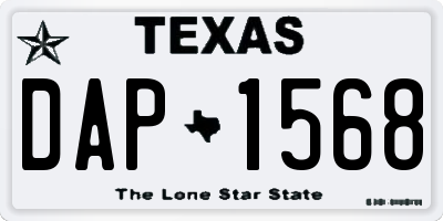 TX license plate DAP1568