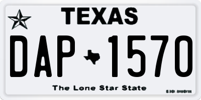 TX license plate DAP1570