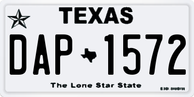 TX license plate DAP1572