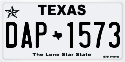 TX license plate DAP1573