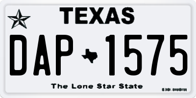 TX license plate DAP1575