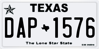 TX license plate DAP1576