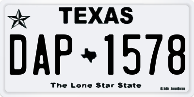 TX license plate DAP1578