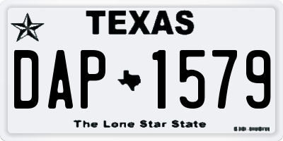 TX license plate DAP1579