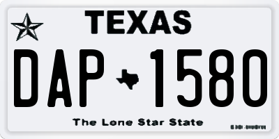 TX license plate DAP1580