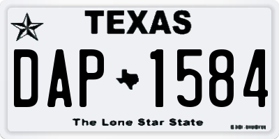 TX license plate DAP1584