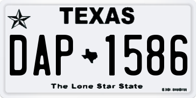 TX license plate DAP1586