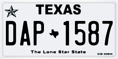 TX license plate DAP1587