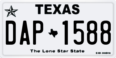TX license plate DAP1588