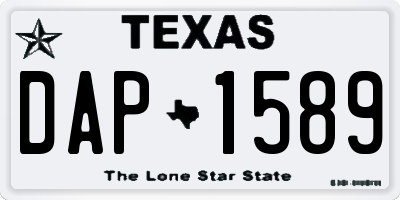 TX license plate DAP1589