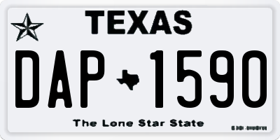TX license plate DAP1590