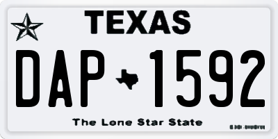 TX license plate DAP1592