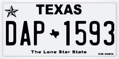 TX license plate DAP1593