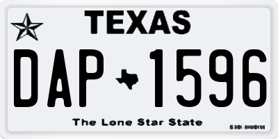 TX license plate DAP1596