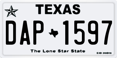 TX license plate DAP1597
