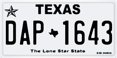 TX license plate DAP1643