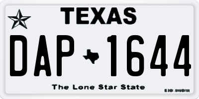TX license plate DAP1644