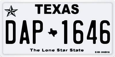 TX license plate DAP1646