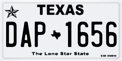 TX license plate DAP1656
