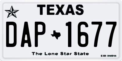 TX license plate DAP1677