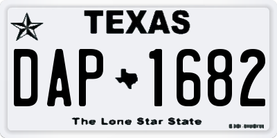 TX license plate DAP1682