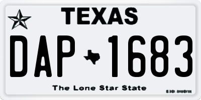 TX license plate DAP1683