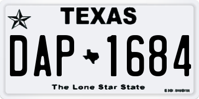 TX license plate DAP1684