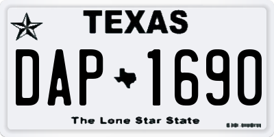 TX license plate DAP1690