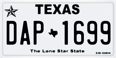TX license plate DAP1699