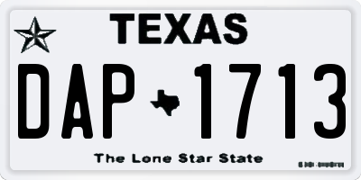 TX license plate DAP1713