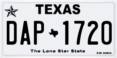 TX license plate DAP1720