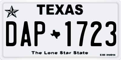 TX license plate DAP1723