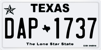 TX license plate DAP1737